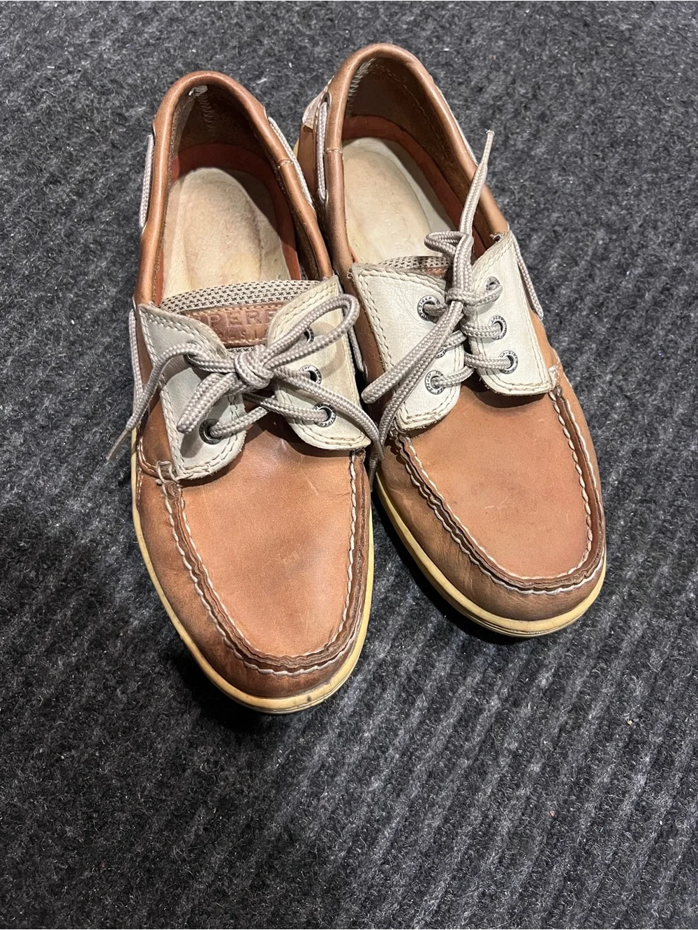 Sperry Top-Sider Men’s Leather Boat Shoes Brown Lace Up Casual Size 8M